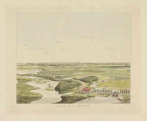Ansicht der Landschaft östlich von Nijmegen (Nach Osten, Ansichten rund um die Stadt Nijmegen, Geldersch Panorama oder Rundansicht nach dem Leben gezeichnet auf Belvedere in Nijmegen) von Derk Anthony van de Wart