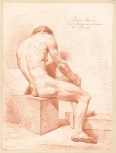 Sitzender männlicher Akt, von hinten gesehen (1. Preis 1790) von Derk Anthony van de Wart