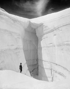 Asulkan-Gletscher aus der Eishöhle, Selkirk Mountains, British Columbia, um 1902 (s/w Foto) von Detroit Publishing Co.