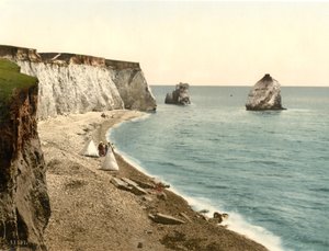 Freshwater Bay Arch und Stag Rocks, Isle of Wight, England von Detroit Publishing Co.