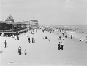 Der Strand von Rockaway, New York, 1900-06 von Detroit Publishing Co.