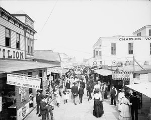 Die Bowery nach Osten blickend, Rockaway, New York von Detroit Publishing Co.