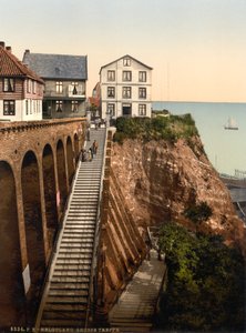 Die große Treppe, Helgoland, Deutschland, Photochromdruck, ca. 1900
