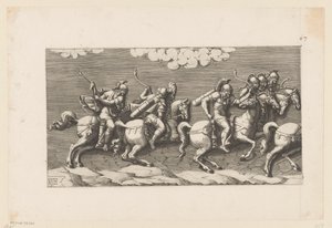 Parade bewaffneter Reiter (linker Teil) von Diana Mantuana
