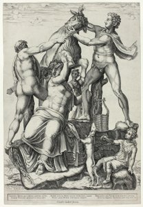 Der Farnesische Stier mit Dirke, Zethos und Amphion von Diana Scultori