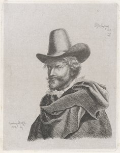 Porträt von Peter Paul Rubens mit Mantel und hohem Hut von Diederik Jan Singendonck