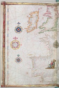Die Britischen Inseln und Iberien, Detail aus einem Weltatlas, 1565 von Diego Homem