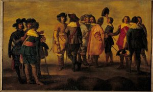 Gespräch oder Treffen von dreizehn Personen von Diego Rodriguez de Silva y (after) Velazquez