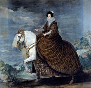 Reiterporträt von Elisabeth von Frankreich oder Isabelle von Bourbon