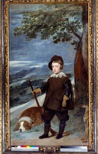 Porträt von Prinz Baltasar Carlos von Spanien in Jagdkleidung