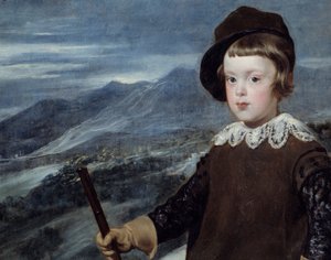 Porträt in Jagdkleidung von Prinz Baltasar Carlos von Spanien (Detail)