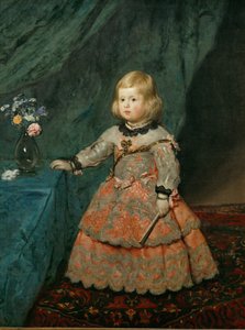 Die Infantin Margarita Teresa in einem rosa Kleid von Diego Rodriguez de Silva y Velazquez
