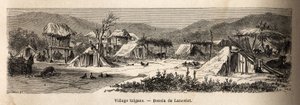 Ein Zigeunerdorf. Gravur zur Illustration der Reise von Paris nach Bukarest, von Lancelot, Zeichner, 1860, veröffentlicht in "Le tour du monde, nouveau journal des voyages"