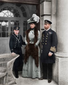 Unser Seemannskönig, seine Gemahlin und der Seemannserbe des Throns, 1910 von Dinham
