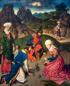 Pfarrkirche (Parochiekerk Sint-Pieter). Abendmahl. Dirk Bouts. 1464-1468. (Detail) von Dirck Bouts
