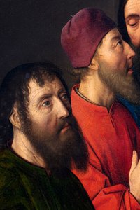 Pfarrkirche (Parochiekerk Sint-Pieter). Gemälde. Das letzte Abendmahl. Dirk Bouts. Detail. Zentrales Panel.