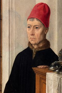 Pfarrkirche (Parochiekerk Sint-Pieter). Das letzte Abendmahl. Dirk Bouts. 1464-1468. Detail. Zentrales Panel. von Dirck Bouts