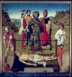 Das Martyrium des heiligen Erasmus, Mittelteil des Triptychons des heiligen Erasmus, ca. 1460