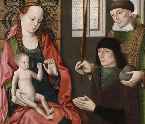 Jungfrau und Kind mit Heiligem Stephanus und einem Stifter, ca. 1480