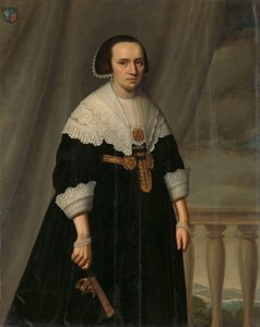 Porträt von Machteld Bas ( - 1681) von Dirck Dircksz. van Santvoort (manner of)