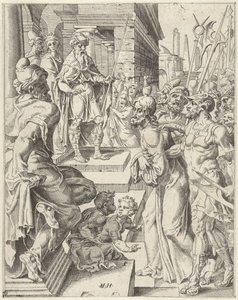 Christus vor Pilatus von Dirck Volckertsz. Coornhert (attributed to)