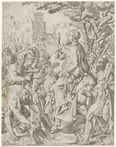 Einzug in Jerusalem von Dirck Volckertsz. Coornhert (attributed to)