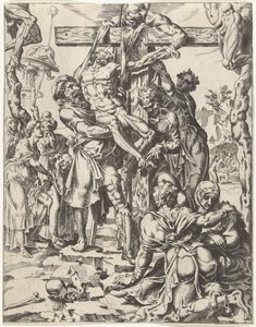 Kreuzabnahme von Dirck Volckertsz. Coornhert (attributed to)