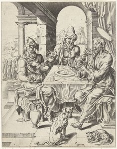 Mahlzeit in Emmaus von Dirck Volckertsz. Coornhert (attributed to)