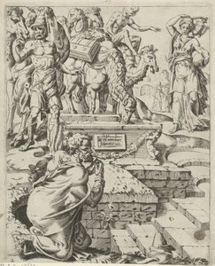 Rebekka trifft Eliëzer am Brunnen von Dirck Volckertsz. Coornhert (attributed to)