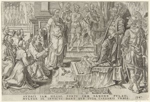 Unterwerfung von sechs deutschen Städten, 1547 von Dirck Volckertsz. Coornhert