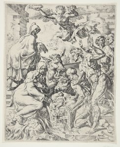 Die Anbetung der Hirten von Dirck Volckertsz. Coornhert