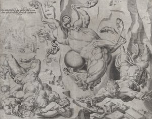 Die Welt vergeht zusammen mit Wissen und Liebe, aus Die ungebändigte Welt, Platte 4..., 1550