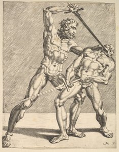 Zwei Fechter, aus Fechter, Platte 7, 1552 von Dirck Volkertsen Coornhert