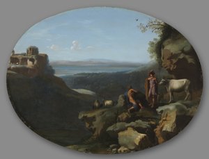 Merkur und Argus in einer Landschaft, ca. 1635 von Dirck van der Lisse