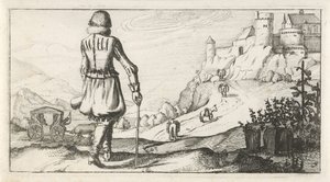 Mann in Wams in einer Berglandschaft von Dirk Eversen Lons