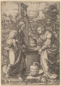 Christus und die Frau von Samaria von Dirk Jacobsz Vellert