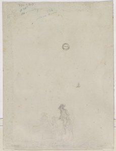 Skizze von Bauern an einem Brunnen (verso) von Dirk Langendijk