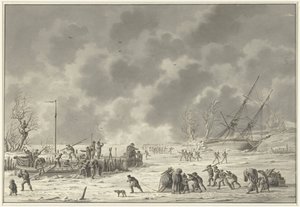 Flucht der Landzaten nach Texel, Januar 1795 von Dirk Langendijk