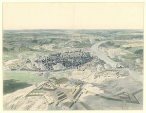 Ansicht von Namur von Westen während der Belagerung von 1695 von Dirk Maas