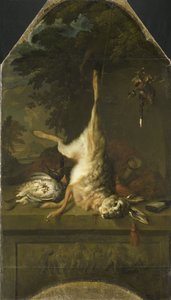 Stillleben mit totem Hasen und Rebhühnern von Dirk Valkenburg