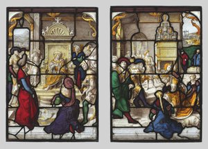 Das Urteil Salomos und Esther vor Ahasverus (Paar) von Dirk Vellert