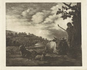 Landschaft mit einem Hirten