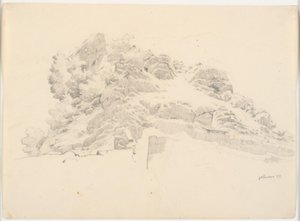 Felsformation mit einem Maler unter einem Sonnenschirm von Ditlev Blunck