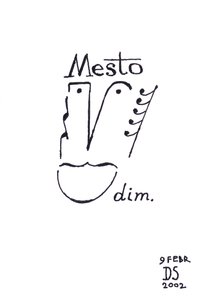 Mesto - eine Karikatur eines Gesichts, gezeichnet mit musikalischer Notation von Dmitri Smirnov