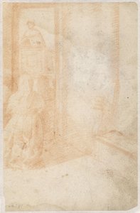 Durchblick zu einem Prediger auf der Kanzel von Domenico Beccafumi
