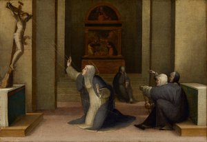 Die heilige Katharina von Siena empfängt die Stigmata, ca. 1513-15 von Domenico Beccafumi