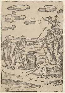 Der Schmied, Nummer 5 aus der Serie Die Praxis der Alchemie von Domenico Beccafumi