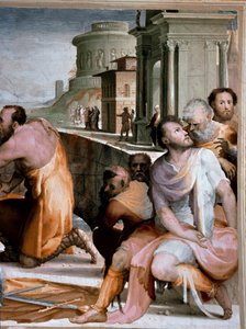 Die Versöhnung des römischen Konsuls Marcus Fulvius Flaccus und Marcus Aemilius Lepidus um 126 v. Chr. (Detail). Fresko von Domenico di Giacomo di Pace, genannt Beccafumi (1486-1551) 1529-1535 Siena, Palazzo Pubblico von Domenico Beccafumi