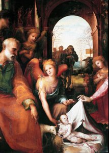 Die Geburt Christi (Detail) von Domenico Beccafumi