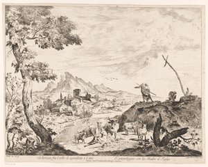 Landschaft mit Hirten und Vieh von Domenico Bernardo Zilotti